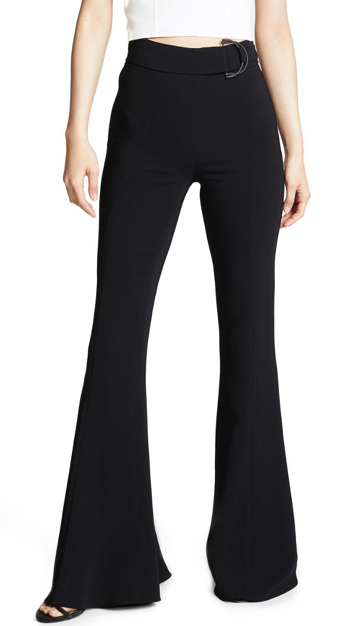 Cushnie Et Ochs High Waist Flare Pants With D Ring Buckle