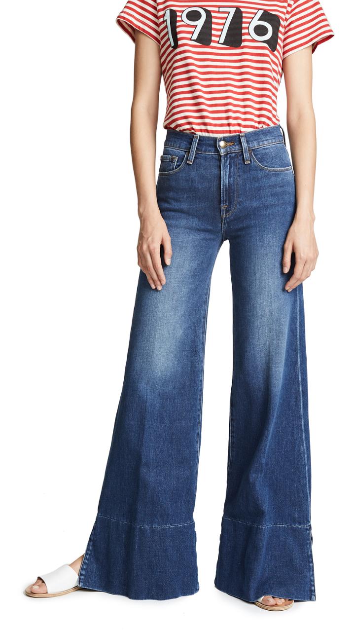 Frame Palazzo Pants With Panel Slit