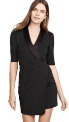 Alice Olivia Remi Plunging V Neck Front Suit Dress