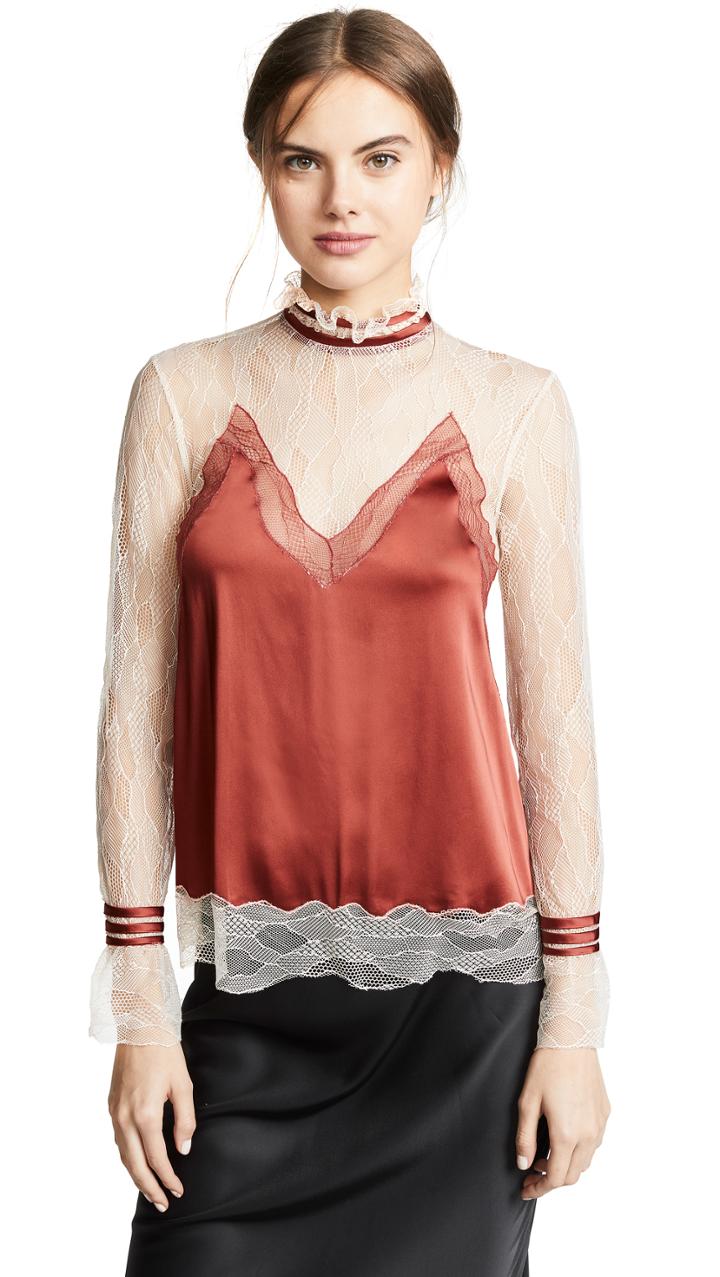 Jonathan Simkhai Lingerie Sateen Mock Neck Top