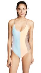 Pilyq Color Block Triangle Bikini Top