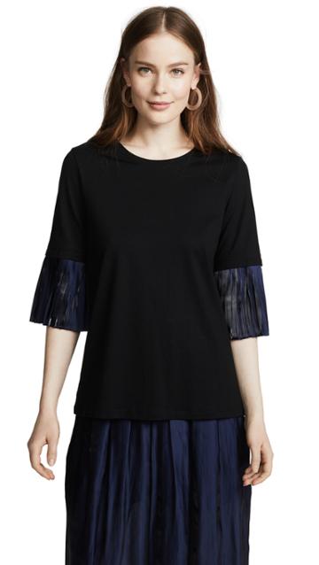Rhie Tate Jersey Tee With Pleated Sleeves