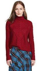 Autumn Cashmere Cashmere Mock Neck Sweater With Lattice Stitch