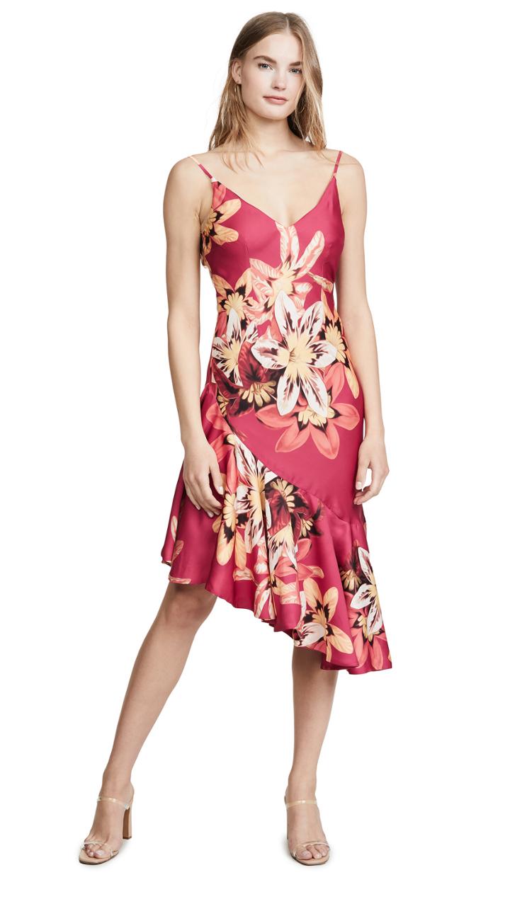 Patbo Floral Carmen Ruffle Slip Dress