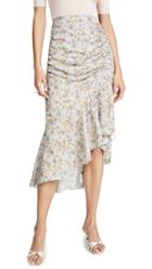 Alice Olivia Freida Rouched High Midi Skirt