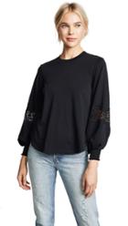 See By Chloe Lace Inset Ballon Sleeve Top