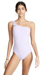 Kate Spade New York Daisy Buckle One Shoulder Swimsuit