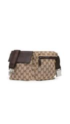 What Goes Around Comes Around Gucci Brown Coated Canvas Waist Pouch