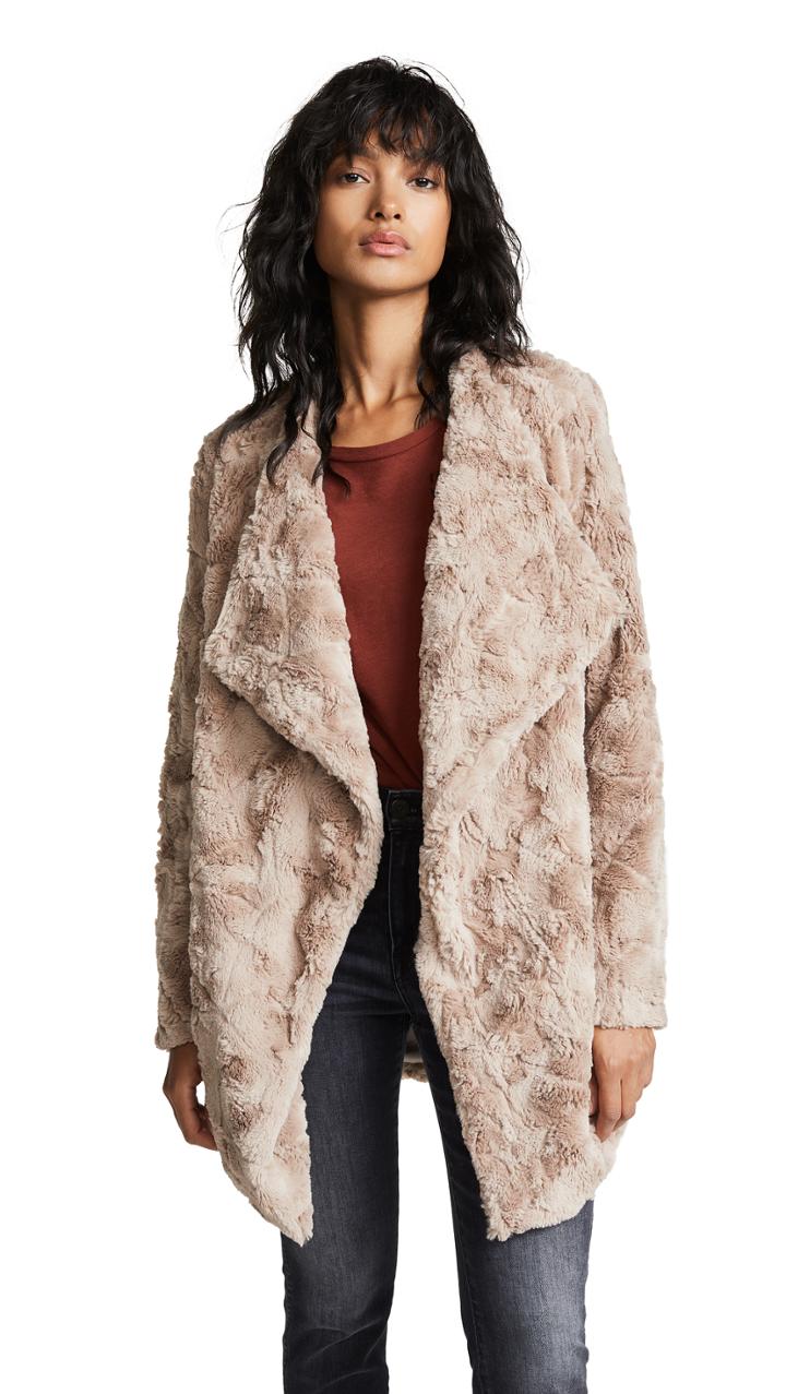Bb Dakota Tucker Faux Fur Drape Front Jacket