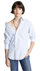 Alexander Wang Off The Shoulder Shirt With Mixed Chain Necklace