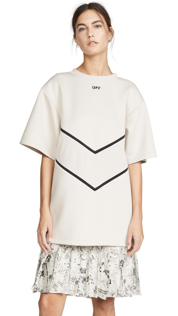 Off White Sweatshirt Dress