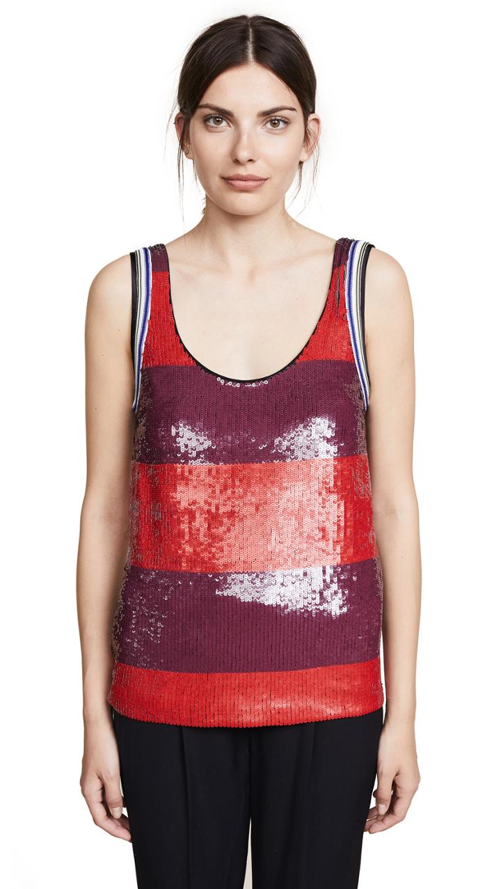 3 1 Phillip Lim Striped Sequin Tank