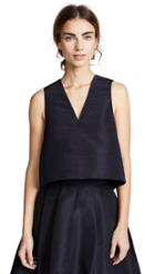 Tibi Back Tab Sleeveless Crop Top