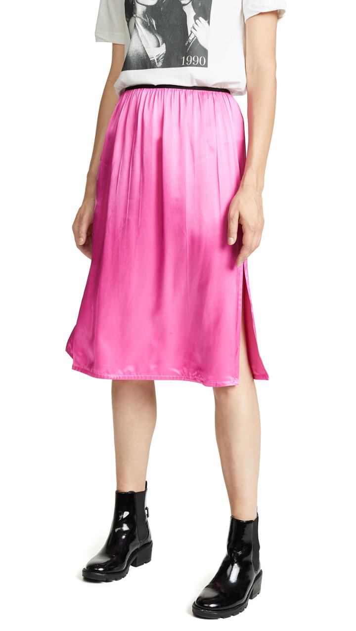 Helmut Lang Pull On Satin Skirt