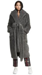 Helmut Lang Shaggy Fur Belted Coat