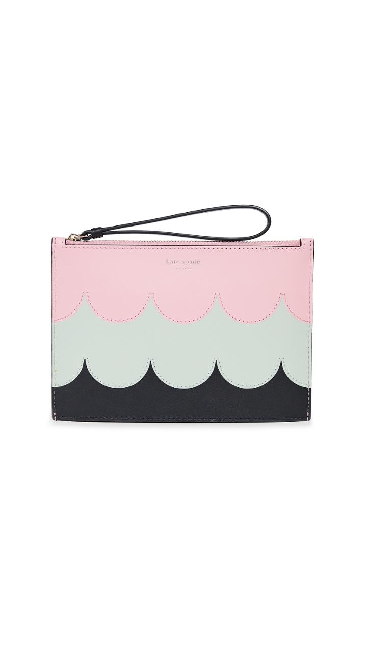 Kate Spade New York Intarsia Scallop Pouch Wristlet