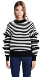 English Factory Stripe Ruffle Sweater