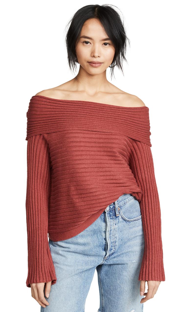Line Dot Rose Sweater