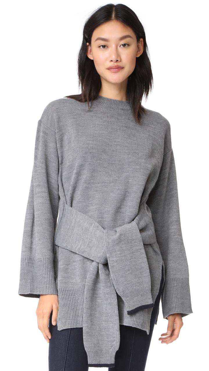 J O A Tie Front Sweater