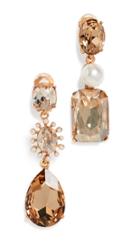 Oscar De La Renta Bold Mixed Jewel Earrings