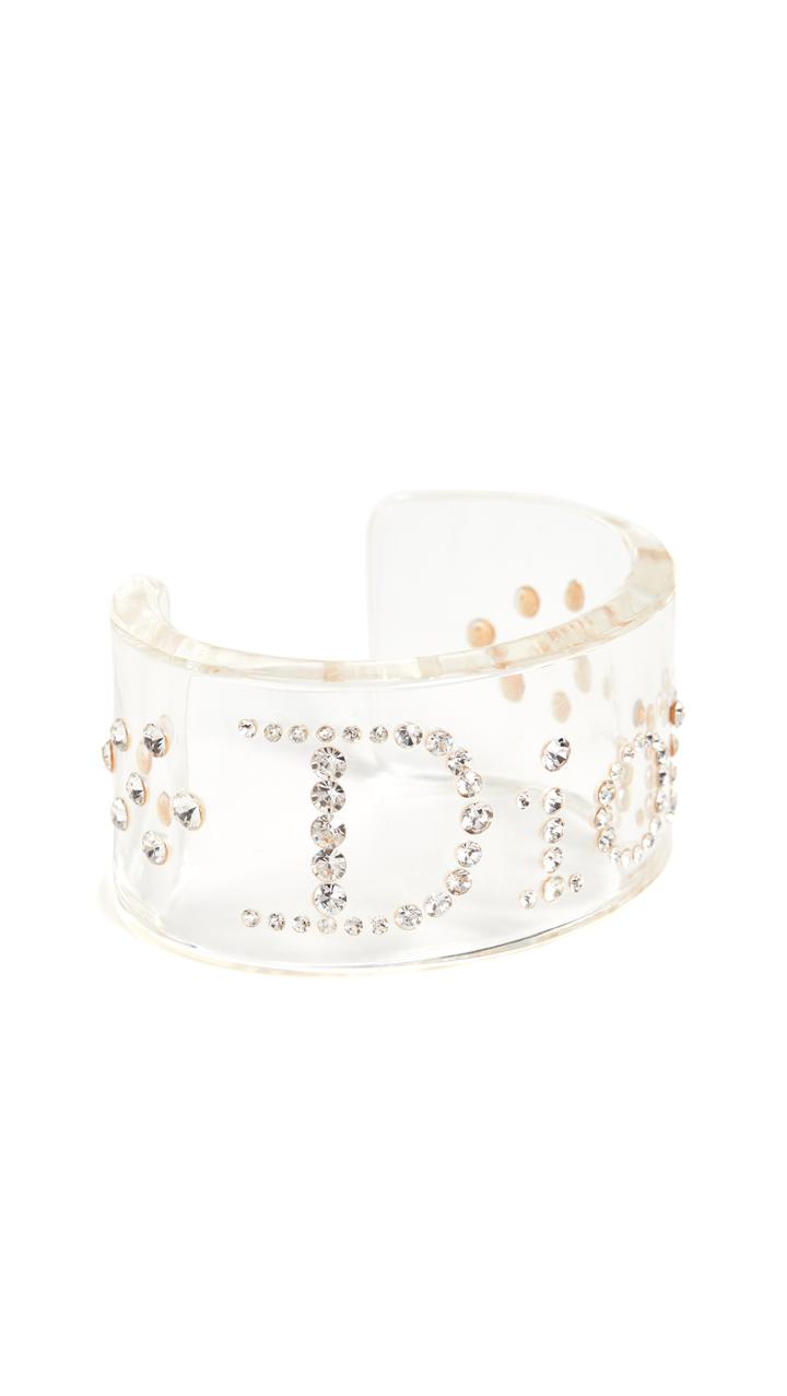 What Goes Around Comes Around Dior Clear Acrylic Wide Cuff
