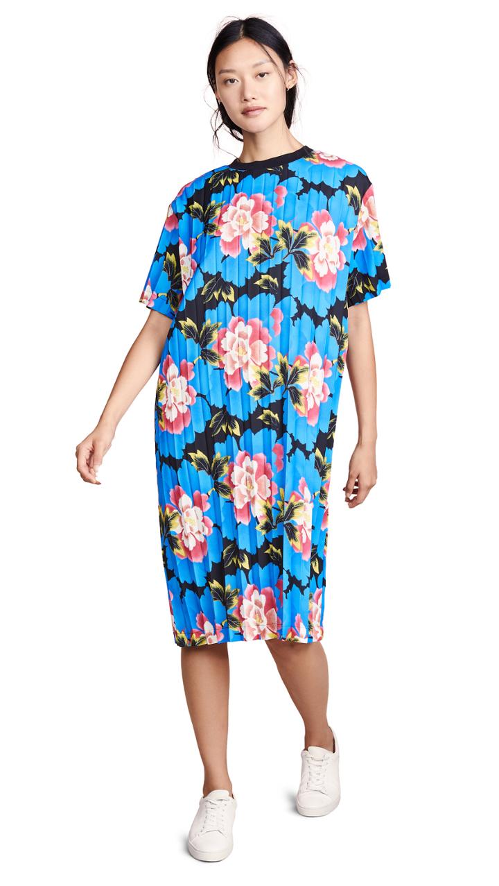 Kenzo Long Pleated Tee Dress