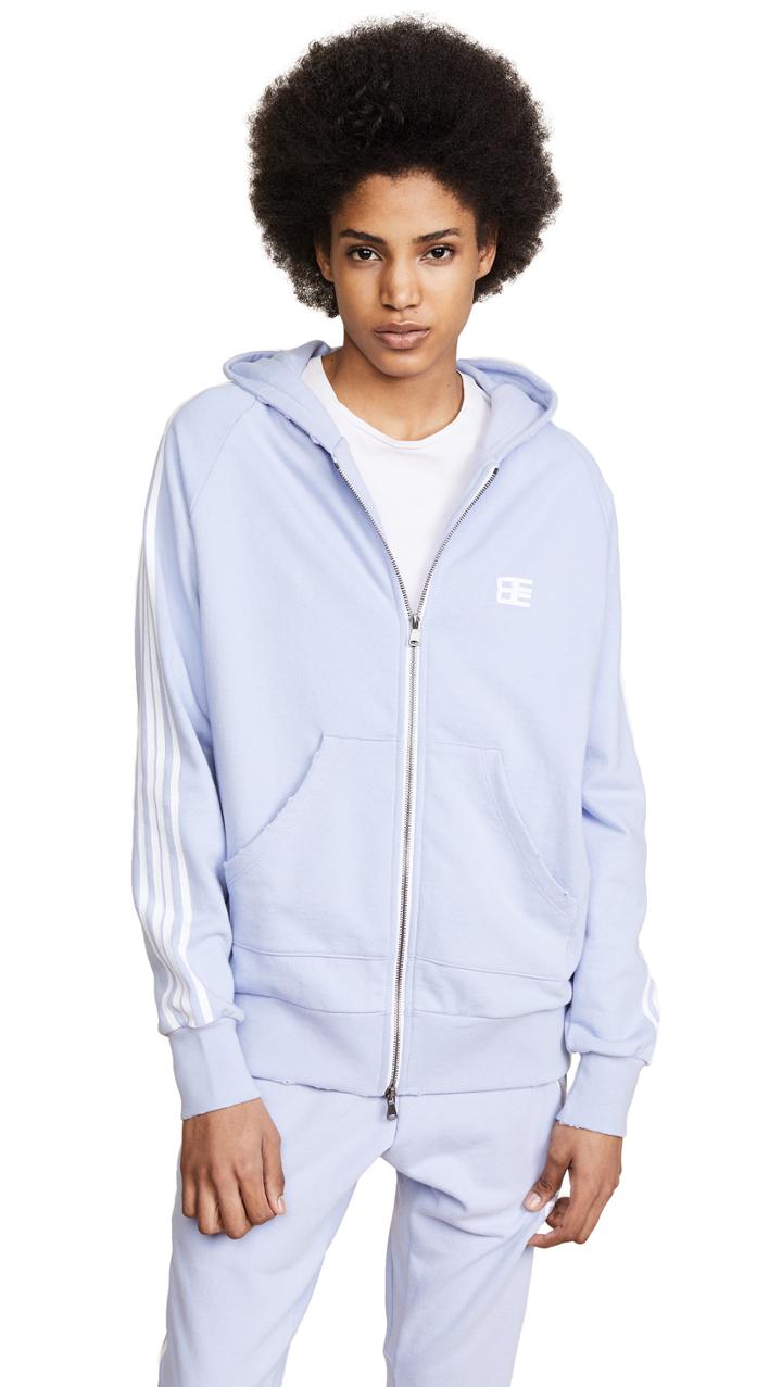 Baja East Be Stripe Zip Hoodie