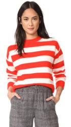 Diane Von Furstenberg Striped Baseball Pullover