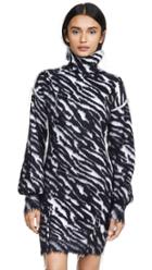 Unravel Project Zebra Turtleneck Sweater Dress