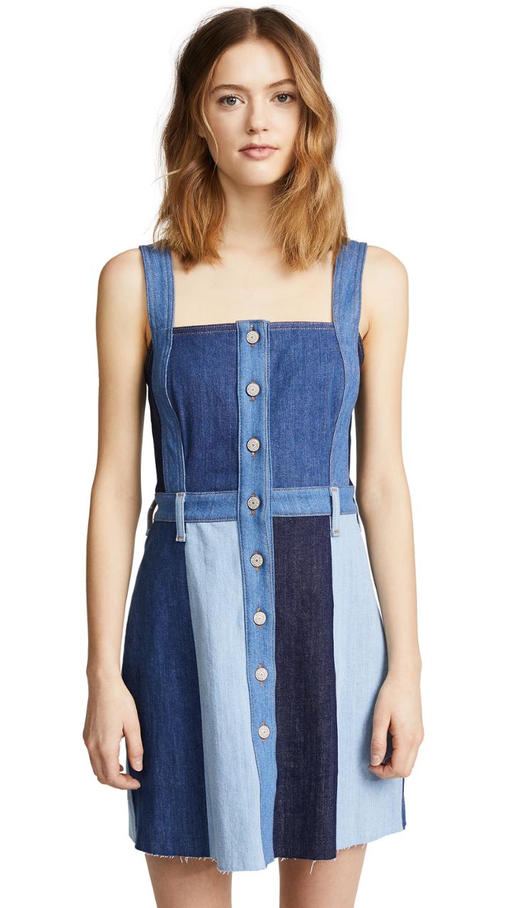 7 For All Mankind Patchwork A Line Dress