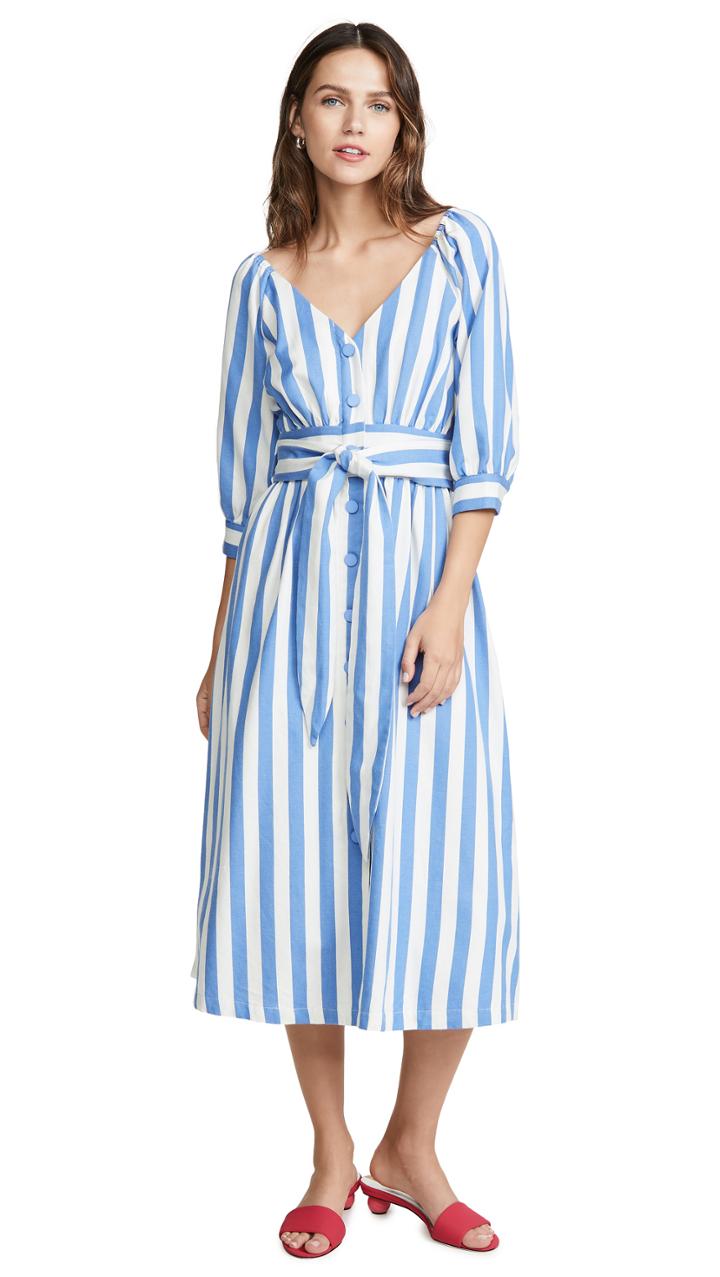 Moon River Blue Stripe Dress
