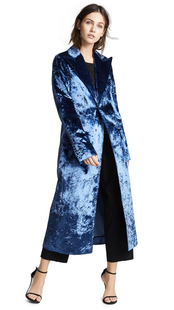 Esteban Cortazar Velvet Drape Tailored Coat