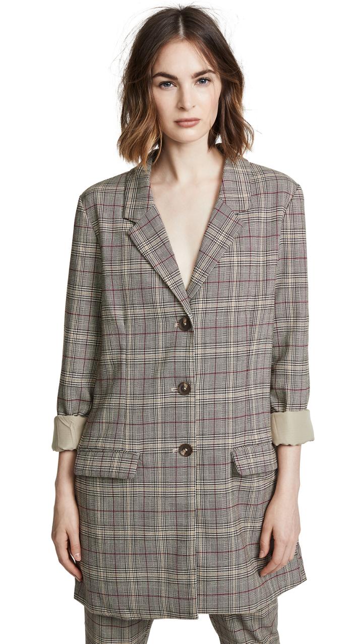 Bb Dakota Ex Boyfriend Plaid Blazer