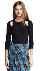T By Alexander Wang Bodycon Twisted Shoulder Sweater
