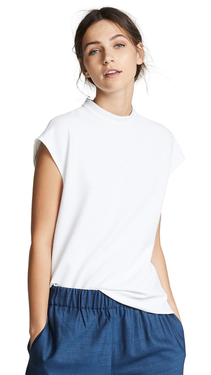Tibi Mock Neck Sleeveless Top