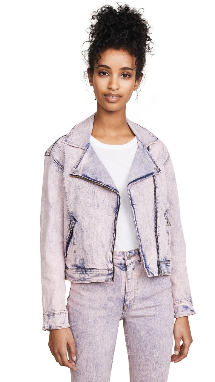 La Vie Rebecca Taylor Denim Moto Jacket
