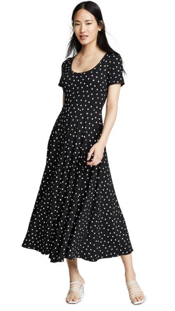 Three Dots Painted Dot Jersey Dress
