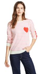 Chinti And Parker Stripe Sleeve Cashmere Sweater