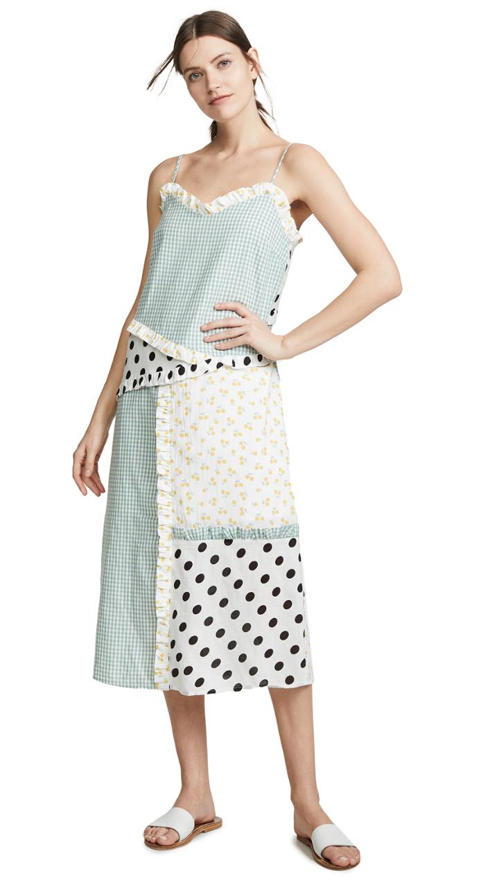 English Factory Mixed Print Slip Dress