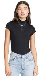 Susana Monaco Mock Neck Short Sleeve Tee