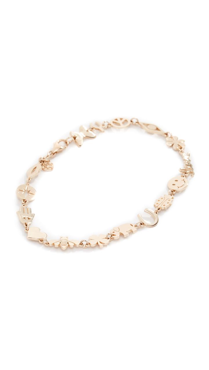 Sydney Evan 14k Gold Mixed Charm Bracelet