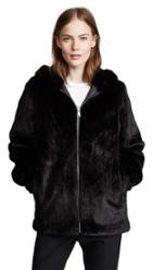 Helmut Lang Oversized Faux Mink Bomber