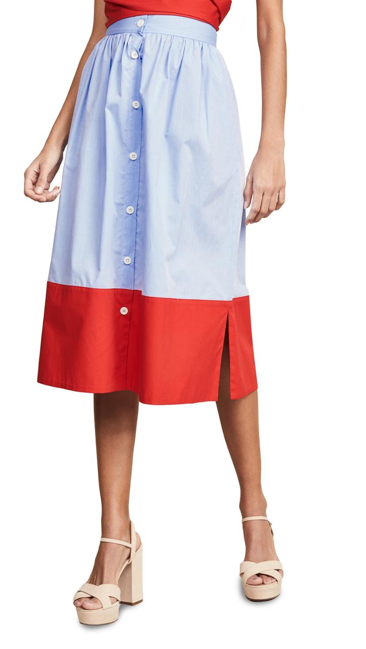Mds Stripes Side Slit Skirt