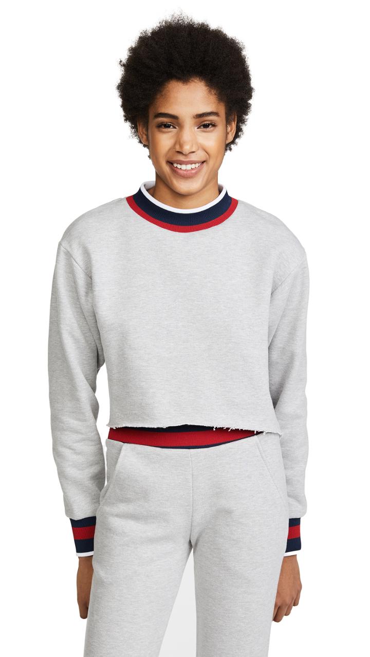 Twenty Tees Varsity Ringer Cropped Sweatshirt