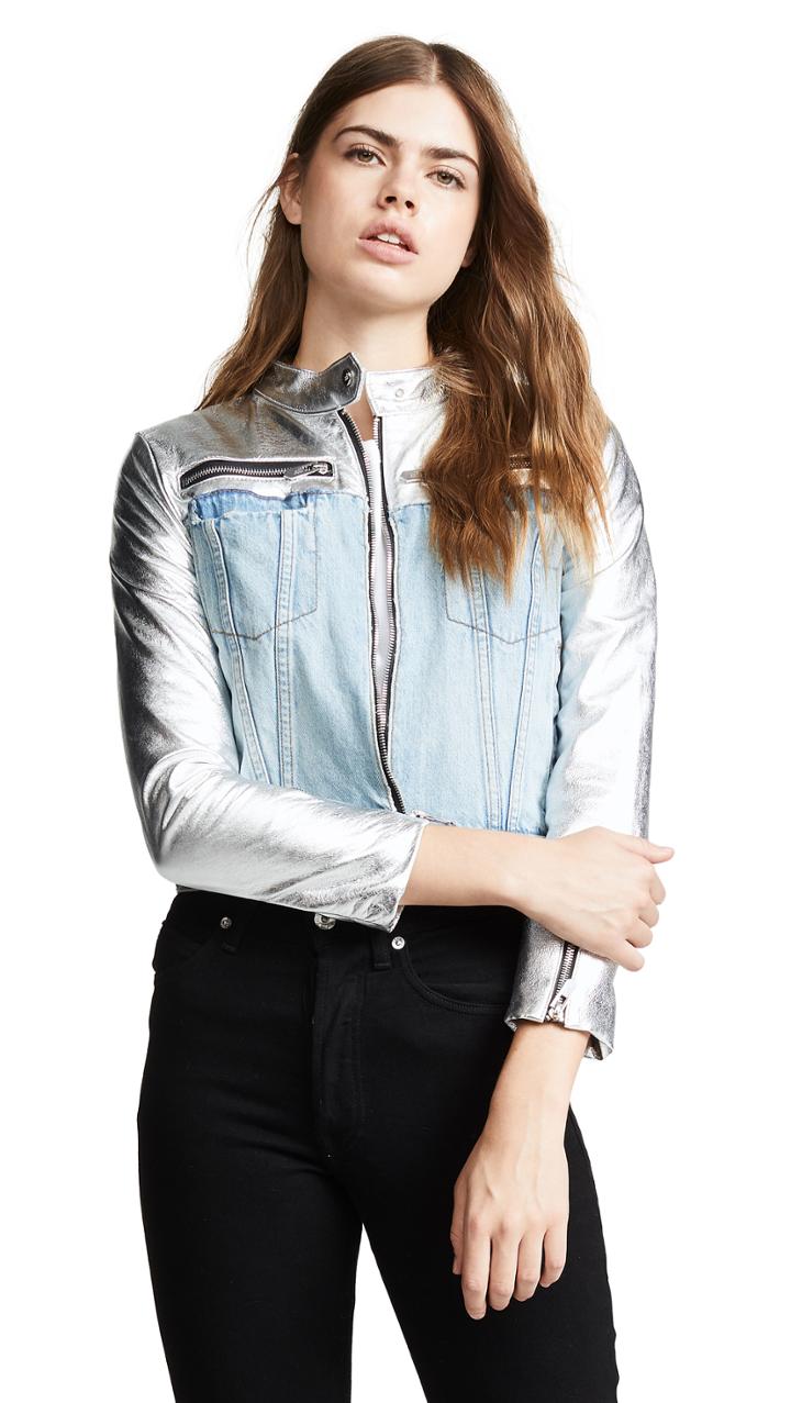 The Mighty Company Manchester Denim Leather Jacket