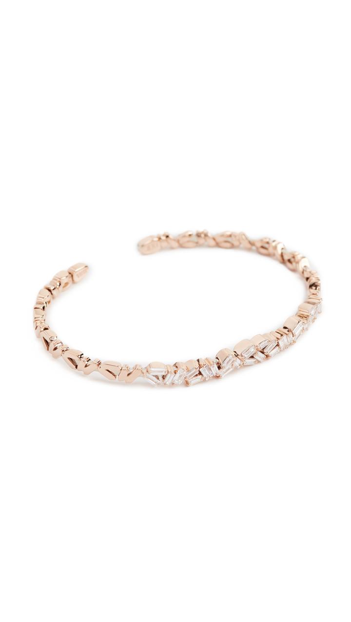Suzanne Kalan Fireworks 18k Gold Diamond Double Baguette Bracelet