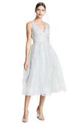 Marchesa Notte V Neck Tulle Glitter Gown