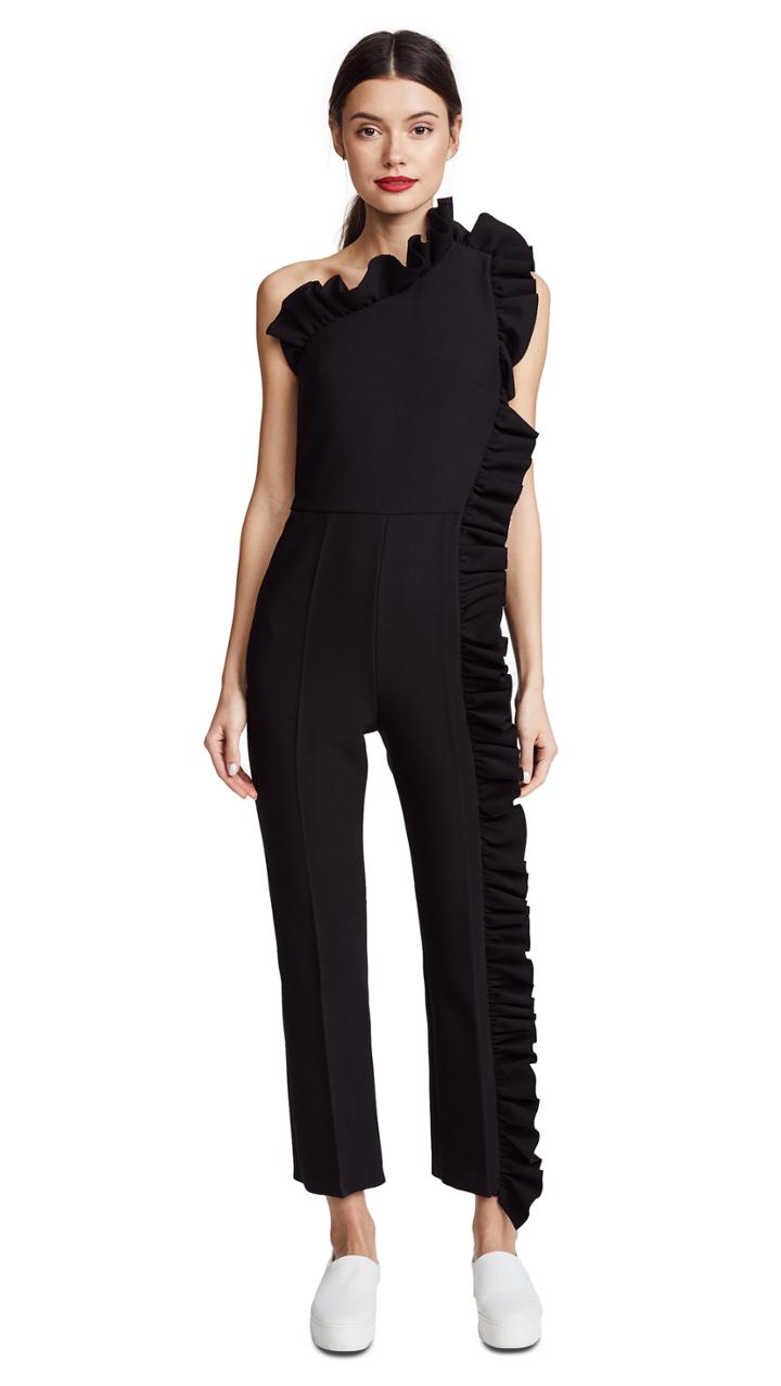 Msgm Crepe Ruffle Jumpsuit