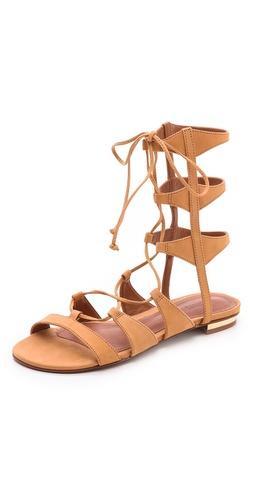 Schutz Erlina Flat Lace Up Sandals