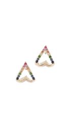Ef Collection 14k Rainbow Chevron Huggie Stud Earrings